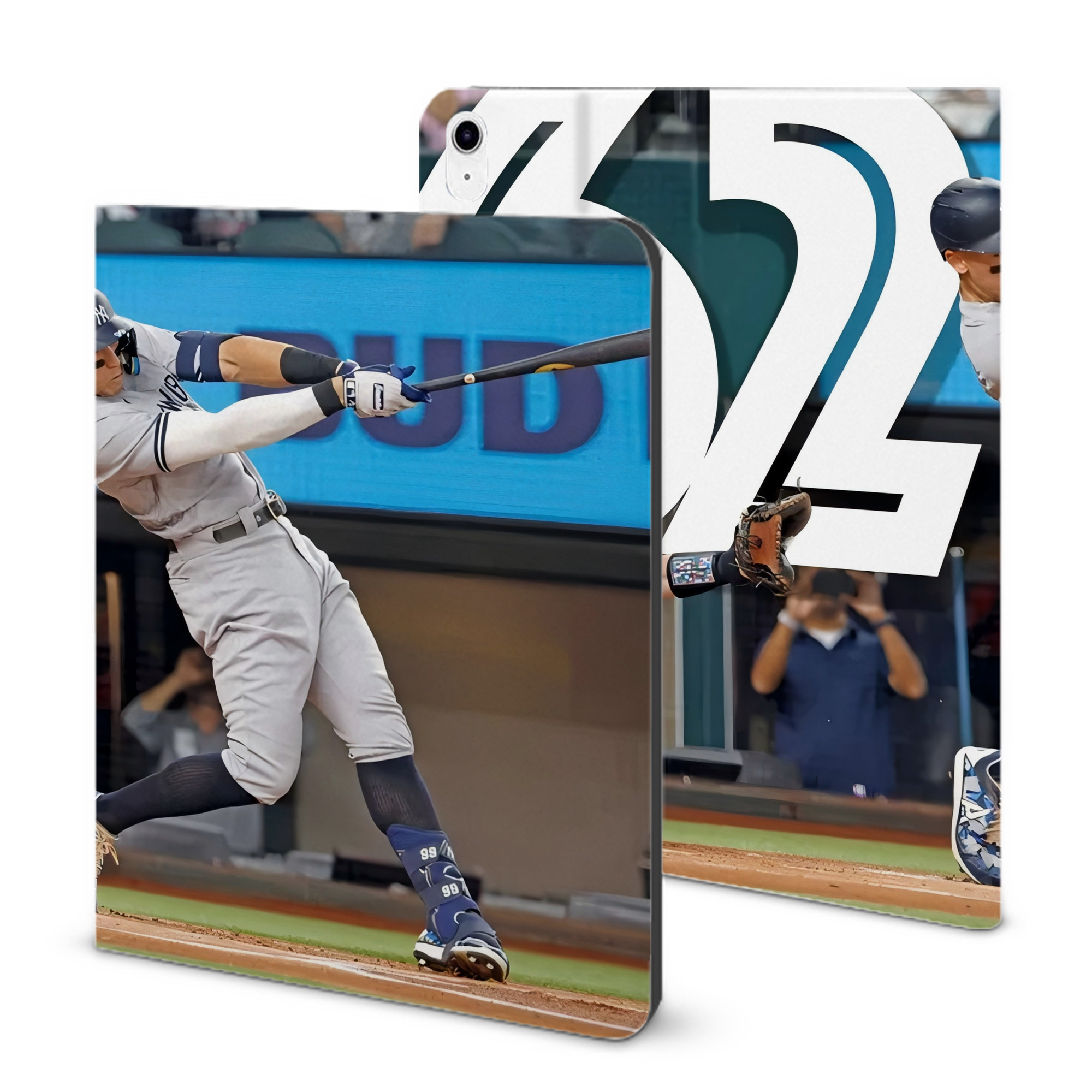 Aaron Judge 62nd Home Run IPad Case Without Pencil Slot – Book-Style Cover With PU Leather & TPU – Slim, Durable, Scratch-Resistant, Full Protection & Easy Access